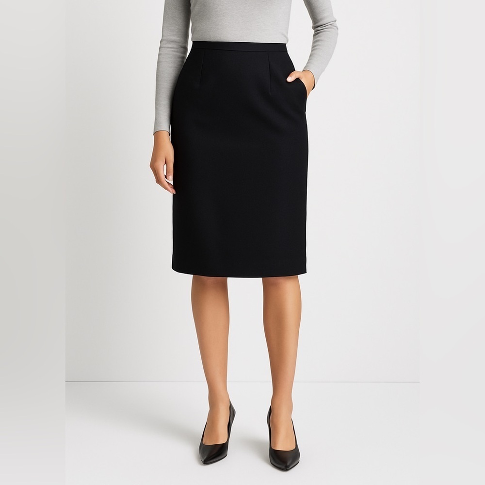 Harris Wallace workwear wool pencil skirt tailored vented classic fit size 8 - Picture 1 of 12